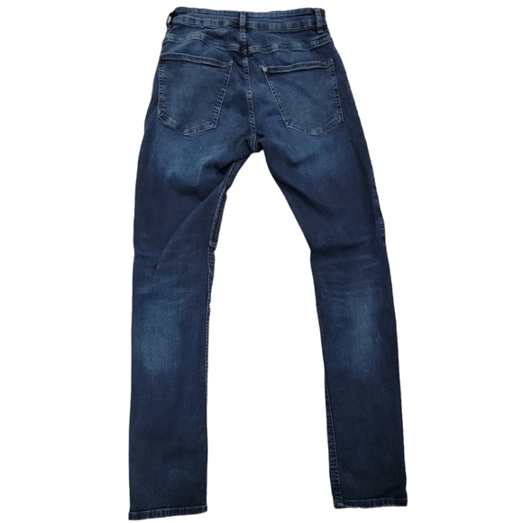 (M) Divided H&M Dark Wash Moto Jeans (Men) - Picture 2 of 10